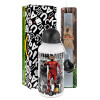Easter Set, metallic aluminum water bottle (500ml) & aromatic flat Easter candle (30cm) (GRAY)