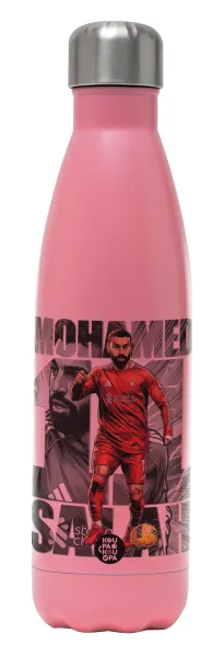 Mohamed Salah (Μοχάμεντ Σαλάχ) — Μεταλλικό παγούρι θερμός Ροζ Ματ (Stainless steel), διπλού τοιχώματος, 500ml