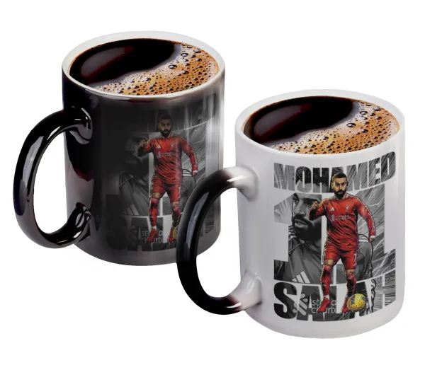 Mohamed Salah (Μοχάμεντ Σαλάχ) — Color changing magic Mug, ceramic, 330ml when adding hot liquid inside, the black colour desappears (1 pcs)