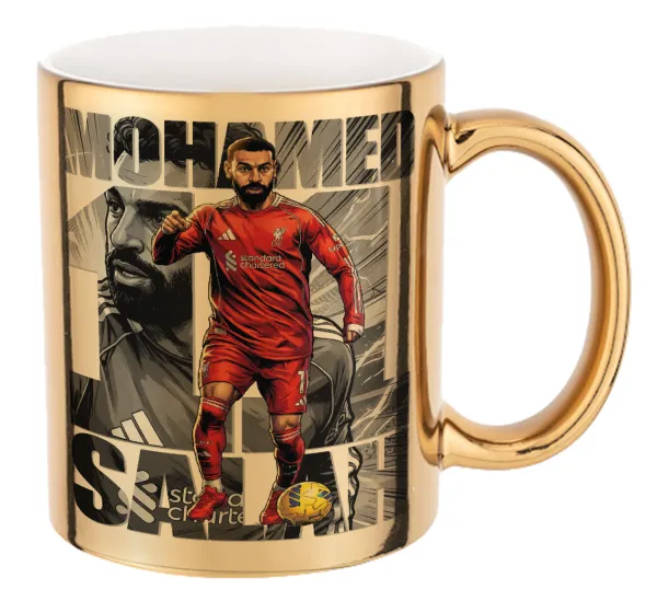Mohamed Salah (Μοχάμεντ Σαλάχ) — Mug ceramic, gold mirror, 330ml
