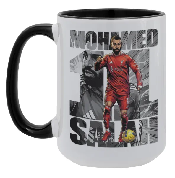 Mohamed Salah (Μοχάμεντ Σαλάχ) — Mega mug 15oz, black ceramic, 450ml