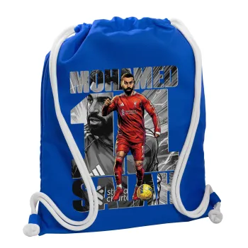 Mohamed Salah (Μοχάμεντ Σαλάχ), Τσάντα πλάτης πουγκί GYMBAG Μπλε, με τσέπη (40x48cm) & χονδρά κορδόνια