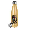 Μεταλλικό παγούρι θερμός Glitter χρυσό (Stainless steel), διπλού τοιχώματος, 500ml