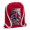 Τσάντα πλάτης πουγκί GYMBAG Κόκκινη, με τσέπη (40x48cm) & χονδρά κορδόνια