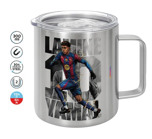 Lamine Yamal (Λαμίν Γιαμάλ) — Double-walled stainless steel mug 300ml with temperature-retaining lid
