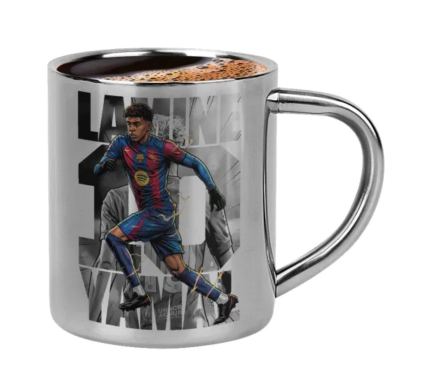 Lamine Yamal (Λαμίν Γιαμάλ) — Double-wall metal cup for espresso (220ml)