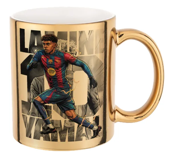 Lamine Yamal (Λαμίν Γιαμάλ) — Mug ceramic, gold mirror, 330ml