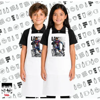 Lamine Yamal (Λαμίν Γιαμάλ), Λευκή ΠΑΙΔΙΚΗ Ποδιά μακριά Σεφ ολόσωμη με τσέπες