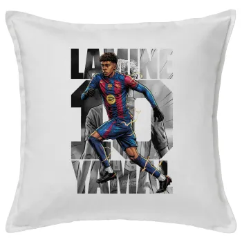 Lamine Yamal (Λαμίν Γιαμάλ), Sofa cushion White 50x50cm includes filling