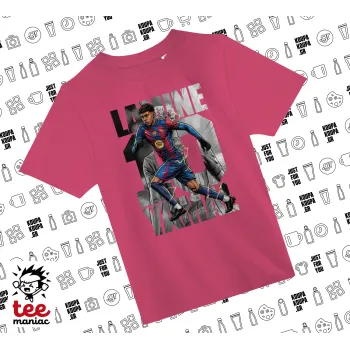 Lamine Yamal (Λαμίν Γιαμάλ), ΡΟΖ παιδικό T-Shirt από 100% βαμβάκι, για κάθε μέρα. Vegan & OEKO-TEX πιστοποιημένο.