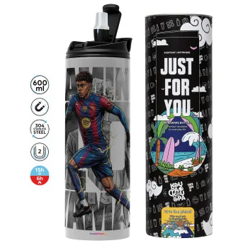 Lamine Yamal (Λαμίν Γιαμάλ), Tumbler stainless steel GREY 600ml