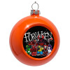 Orange Christmas tree ornament bauble 8cm