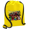 Τσάντα πλάτης πουγκί GYMBAG Κίτρινη, με τσέπη (40x48cm) & χονδρά κορδόνια