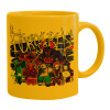 Ceramic coffee mug yellow, 330ml