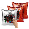 Μαξιλάρι καναπέ Μαγικό Κόκκινο με πούλιες 40x40cm περιέχεται το γέμισμα