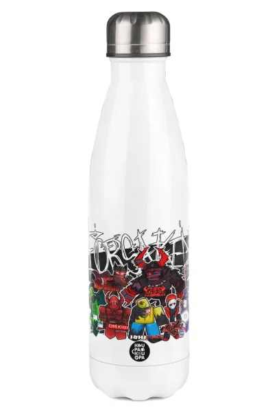 Roblox Forsaken — Metal mug thermos White (Stainless steel), double wall, 500ml