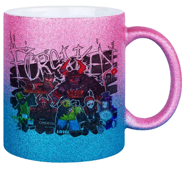 Roblox Forsaken — Κούπα Χρυσή/Μπλε Glitter, κεραμική, 330ml