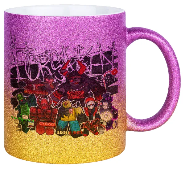 Roblox Forsaken — Κούπα Χρυσή/Ροζ Glitter, κεραμική, 330ml