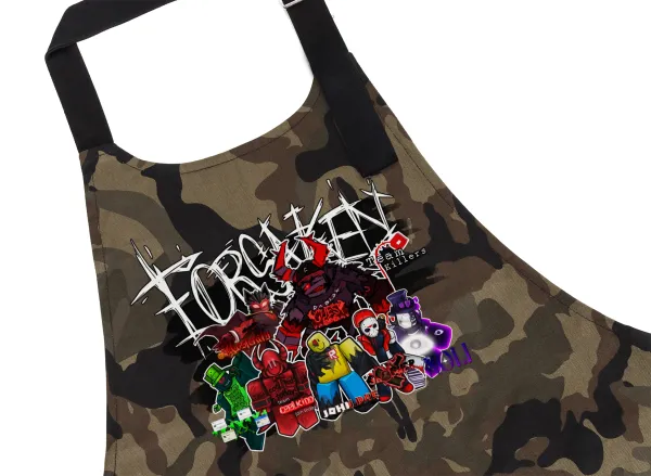 Roblox Forsaken — Chef's cooking apron with pockets, cotton, camouflage (adult, 100% cotton)