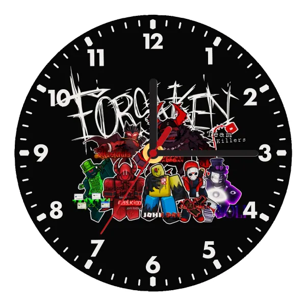 Roblox Forsaken — Wooden wall clock (20cm)