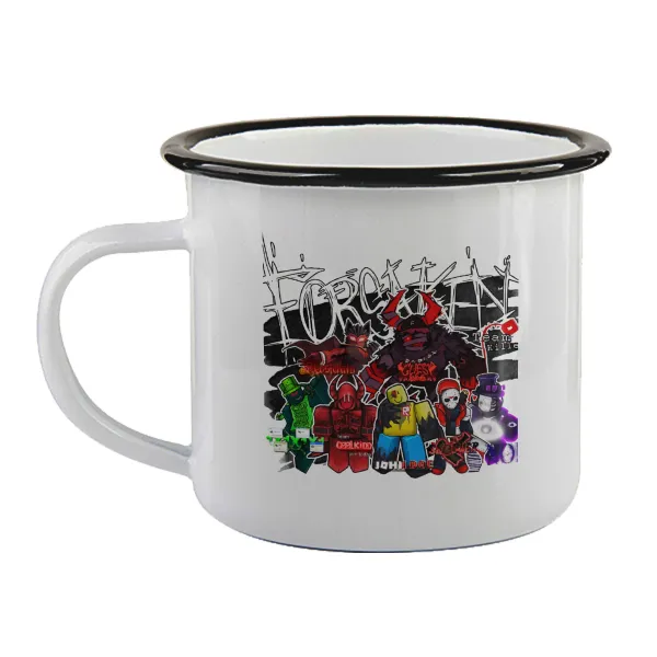 Roblox Forsaken — Enamel mug with black rim, 360ml