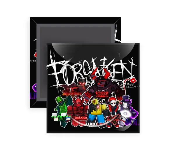 Roblox Forsaken — Square fridge magnet, 5x5cm