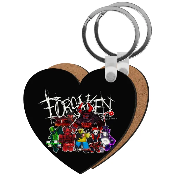 Roblox Forsaken — Heart wooden MDF keychain