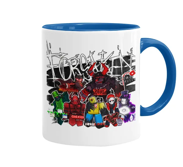 Roblox Forsaken — Mug colored blue, ceramic, 330ml