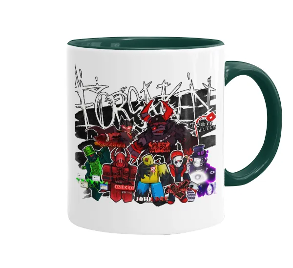 Roblox Forsaken — Mug colored green, ceramic, 330ml