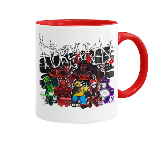 Roblox Forsaken — Mug colored red, ceramic, 330ml