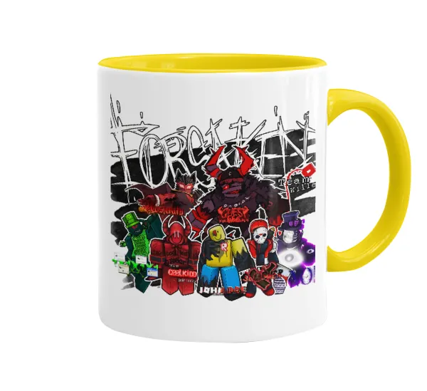 Roblox Forsaken — Mug colored yellow, ceramic, 330ml
