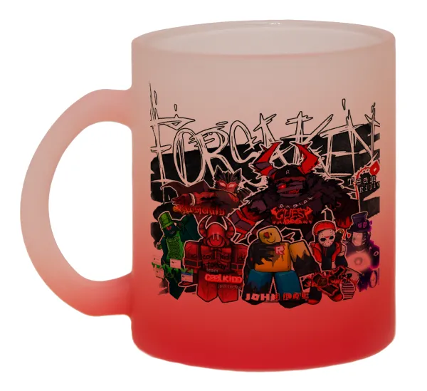 Roblox Forsaken — Two-tone glass mug with matte red base, 330ml