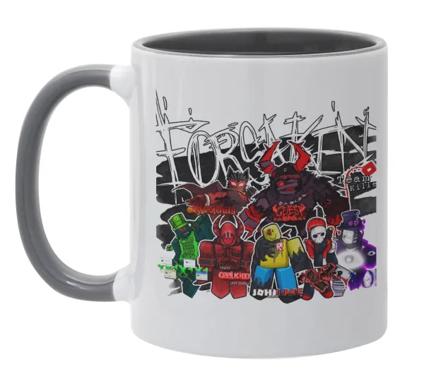 Roblox Forsaken — Κούπα χρωματιστή γκρι, κεραμική, 330ml