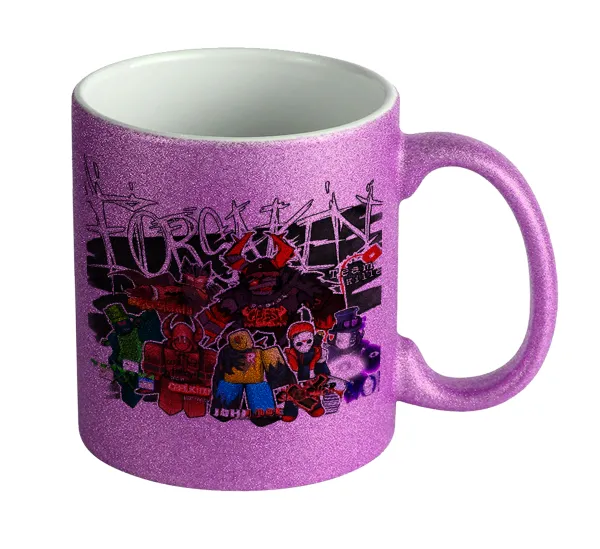 Roblox Forsaken — Κούπα Μωβ Glitter που γυαλίζει, κεραμική, 330ml