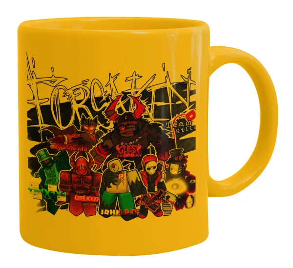 Roblox Forsaken — Ceramic coffee mug yellow, 330ml