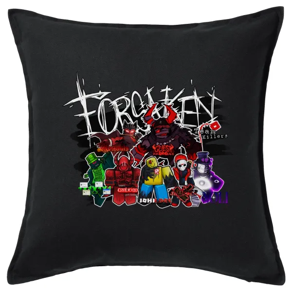 Roblox Forsaken — Μαξιλάρι καναπέ Μαύρο 100% βαμβάκι, περιέχεται το γέμισμα (50x50cm)