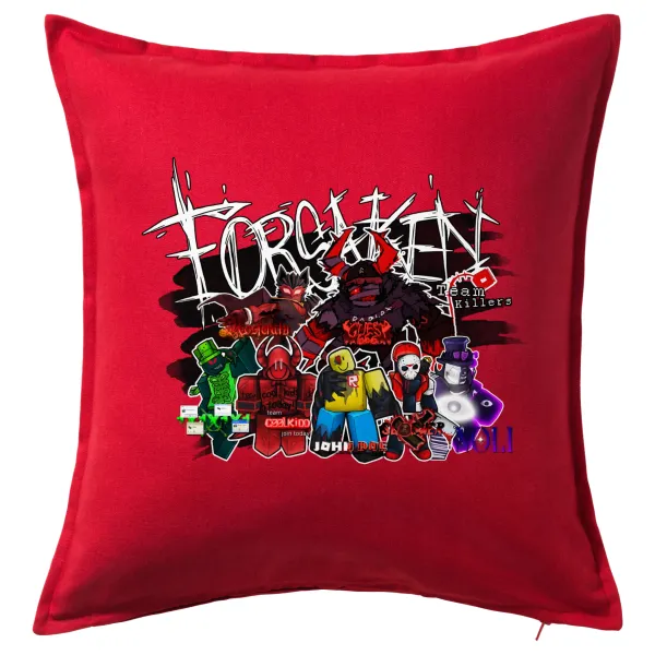 Roblox Forsaken — Μαξιλάρι καναπέ Κόκκινο 100% βαμβάκι, περιέχεται το γέμισμα (50x50cm)