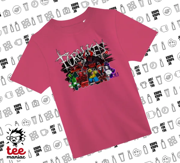 Roblox Forsaken — PINK childrens T-Shirt made of 100% cotton, for every day. Vegan & OEKO-TEX certified.