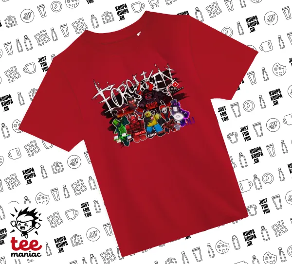 Roblox Forsaken — RED childrens T-Shirt made of 100% cotton, for every day. Vegan & OEKO-TEX certified.
