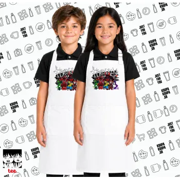 Roblox Forsaken, Λευκή ΠΑΙΔΙΚΗ Ποδιά μακριά Σεφ ολόσωμη με τσέπες