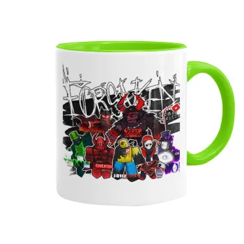 Roblox Forsaken, Mug colored light green, ceramic, 330ml