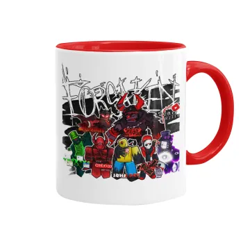 Roblox Forsaken, Mug colored red, ceramic, 330ml