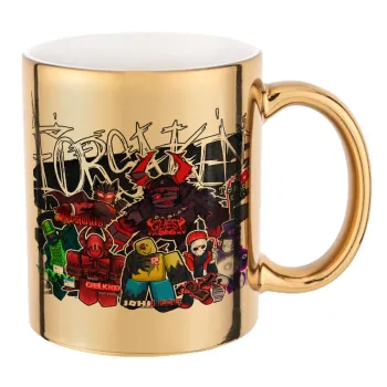 Roblox Forsaken, Mug ceramic, gold mirror, 330ml