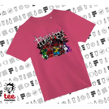 Roblox Forsaken, ΡΟΖ παιδικό T-Shirt από 100% βαμβάκι, για κάθε μέρα. Vegan & OEKO-TEX πιστοποιημένο.