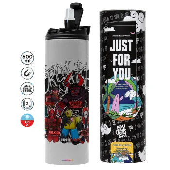 Roblox Forsaken, Tumbler stainless steel GREY 600ml