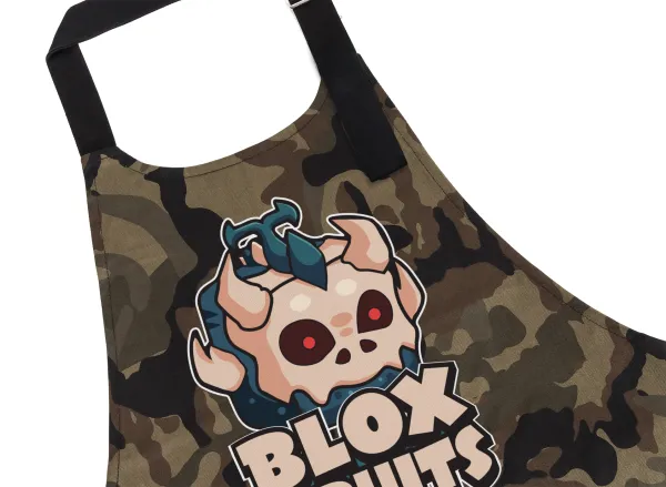 Roblox Blox Fruits — Chef's cooking apron with pockets, cotton, camouflage (adult, 100% cotton)