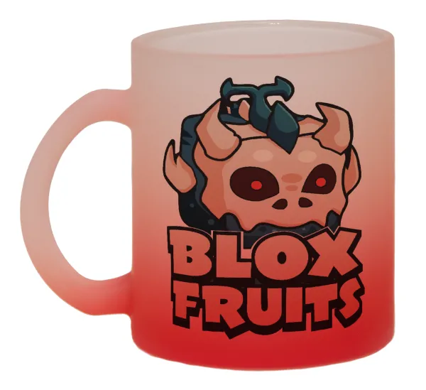 Roblox Blox Fruits — Κούπα γυάλινη δίχρωμη με βάση το κόκκινο ματ, 330ml