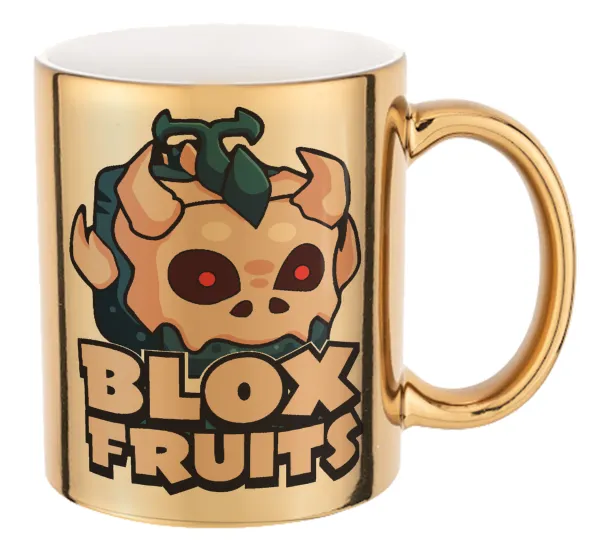 Roblox Blox Fruits — Mug ceramic, gold mirror, 330ml