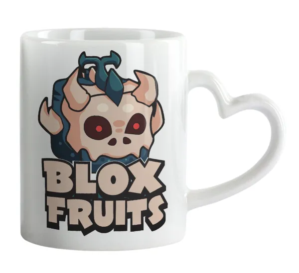 Roblox Blox Fruits — Mug heart handle, ceramic, 330ml