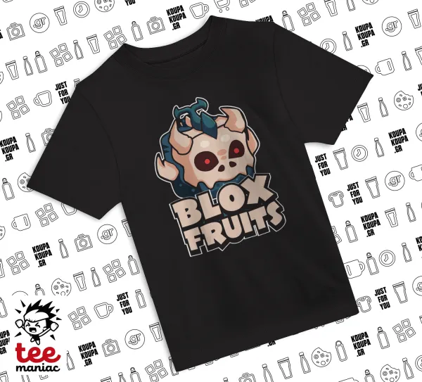 Roblox Blox Fruits — ΜΑΥΡΟ Άνετο παιδικό T-Shirt από 100% βαμβάκι, για κάθε μέρα. Vegan & OEKO-TEX πιστοποιημένο.